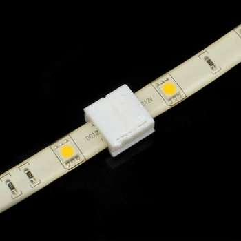 Atsparus vandeniui juostelės LED jungtis 100vnt 10mm 2 pin 5050, vienos spalvos , BE suvirinimo ruožas jungtis juosta, šarnyrų