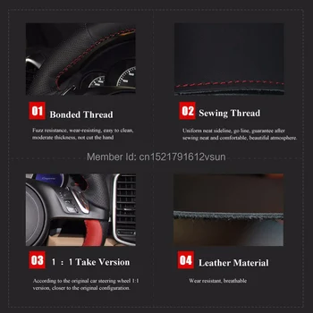 Audi A3 Aukštos Kokybės Rankų susiuvami Anti-Slip Black Suede Raudona Gija 