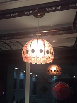Aukso LED persirengimo kambaryje, priedai veltiniams, vilna lempa su Akrilo pavėsyje, Miegamojo, valgomojo Pakabukas šviesos Kinų Stiliaus E27 Blizgikliai E Pendentes