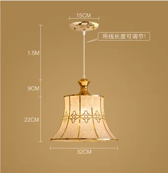 Aukso LED persirengimo kambaryje, priedai veltiniams, vilna lempa su Akrilo pavėsyje, Miegamojo, valgomojo Pakabukas šviesos Kinų Stiliaus E27 Blizgikliai E Pendentes