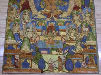 Aukso šilko siuvinėjimo thangka Tibete ir Nepale egzorcizmo taikos ir gerovės