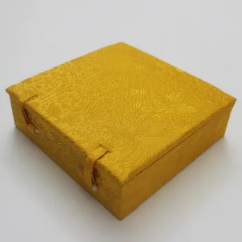 Aukštos klasės Aikštėje Šilko Brokatas Soft Box labai Didelis Dovanų Pakavimo Dėžutės Kinų stiliaus Dekoratyvinės nuotraukų rėmelis Patiekalas Plokštė Atveju