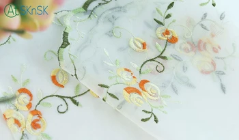 Aukštos klasės mados tekstilės geltonos arba rausvos spalvos balionas virvę, siūlai, užuolaidų audinys gėlių siuvinėjimas balionas užuolaidas namų puošybai