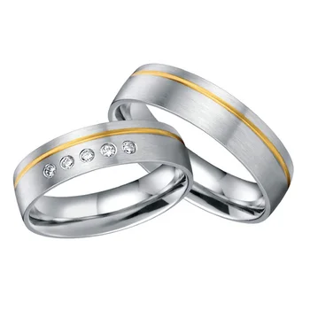 Aukštos klasės prabangus rankų darbo custom aukso spalvos apdaila sveikatos titano vestuvių juostas, porų žiedus rinkiniai