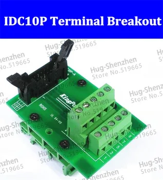 Aukštos Kokybės 10P terminalo PLC terminalo IDC10P terminalo breakout su apkaba, skirta C45 Din Bėgelio---5vnt