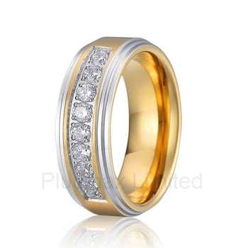 Aukštos kokybės anel feminino ouro Pasaulio didmenininkas siūlo aukso spalvos titano vestuvinis vestuvių juostoje žiedai moterims