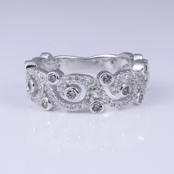Aukštos kokybės Autentiškas 925 sterlling Sidabro Žiedai, papuošalai nutiesti Imituoti Deimantų Vestuvinis žiedas Europos Moterų dovana stilius