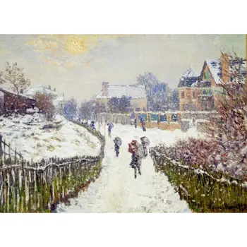 Aukštos kokybės Claude Monet paveikslų Boulevard Saint-Denis, Argenteuil, Žiemą aliejumi ant drobės, rankomis dažyti Namų dekoro