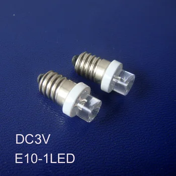 Aukštos kokybės DC3V E10 led signalinė lemputė, Led E10 Lemputė Led E10 Priemonė, lemputės, lempos 3VDC nemokamas pristatymas 100vnt/daug