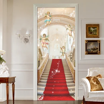 Aukštos Kokybės Europos Stiliaus Angelas Laiptai, Foto Tapetai, Freskos Viešbučio Kambarį Durų Dekoras Sienų Lipduko PVC Vinilo Tapetai, 3D