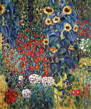 Aukštos kokybės Gustav Klimt aliejaus tapybai Reprodukcijai Ūkio Sodas Su Saulėgrąžomis drobė meno Rankomis dažyti Kambario dekoro
