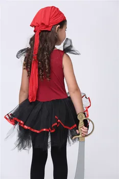 Aukštos kokybės Helovinas mergina piratų cosplay kostiumai Vaikams vaikų šalis etapo Rezultatus drabužių šokių tutu sukneles