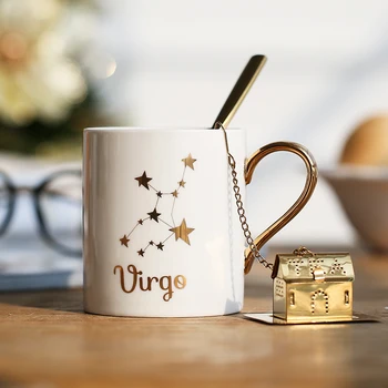 Aukštos kokybės klasikinės Žvaigždynas keramikos puodelis star Pasisekė Kavos Puodelis Išskirtinį paprasta auksinė dovana, taurė