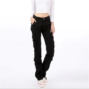 Aukštos Kokybės Krovinių Kelnės Moterims Karinis Stilius Multi Kišenės Carmo Kelnės Plius Dydis Baggy Pants A1136