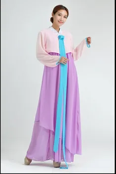 Aukštos Kokybės Moterų Siuvinėjimo korėjos Tradicinius drabužius, 3 Spalvų Mados Nacionalinių Kostiumų Šifono korėjos Hanbok