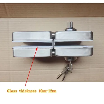 Aukštos Kokybės Nerūdijančio Plieno SUS304 10~12mm Stiklo Durų Užraktas Dvigubi atveriami bei Uždengimo Frameless Durys - nereikia Atidaryti Skyles
