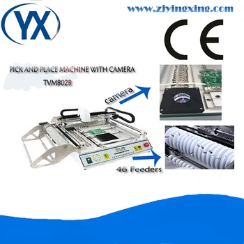 Aukštos Kokybės PCB Įranga Pasiimti Vieta Mašinos SMD Komponentų, su 2 Kamerų ir 46 Tiektuvai