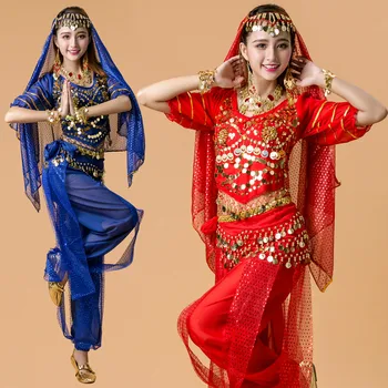 Aukštos kokybės Pilvo Šokio Apranga Kostiumas Bolivudas Kostiumas Indijos Suknelė Garsiausių Suknelė Moterų Pilvo šokio Kostiumą Rinkinys, 6 Spalvų