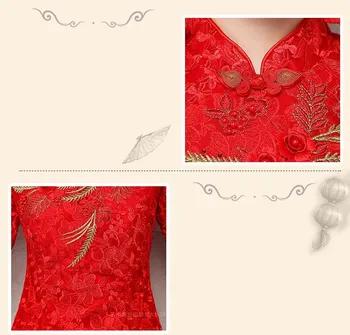 Aukštos kokybės Raudona Moterų Kinijos Tradicinės Raudona Suknelė Nuotakos WeddingDress Drabužius Kinijos Nacionalinis Ilgai Moteriška Šalis Suknelė
