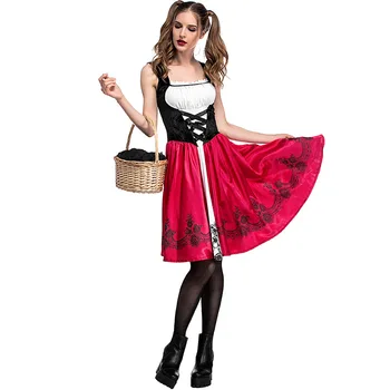 Aukštos kokybės Sexy Little Red Riding Hood Karnavalas Kostiumas Šalis suaugusių Mažų RedCap cosplay Suknelė iki 2017 m. Moterų Kostiumai Helovinas