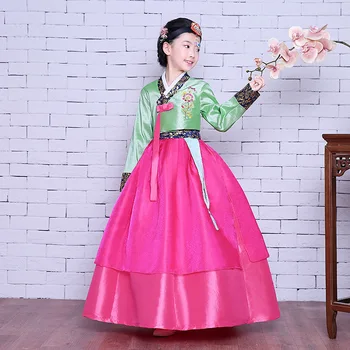 Aukštos Kokybės Vaikų korėjos Hanbok Vaikai Šalis Hanbok Suknelė Vestuvių Mergina Tradicinis korėjiečių Suknelė Etapo Rezultatus 89