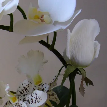 Aukštos modeliavimas rankų darbo ikebana dirbtinė orchidėja, gėlių susitarimus, nekilnojamojo touch latekso orchidėja, gėlininkystė puodą kultūros kostiumai