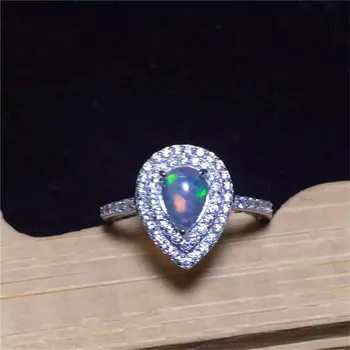 Aukščiausios kokybės etiopijos opal ovalo supjaustyti natual spalvinga opalas brangakmenio žiedas 925 sterlingas sidabro moterims