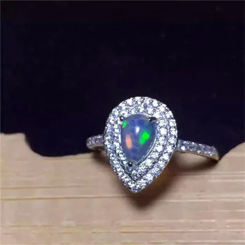 Aukščiausios kokybės etiopijos opal ovalo supjaustyti natual spalvinga opalas brangakmenio žiedas 925 sterlingas sidabro moterims
