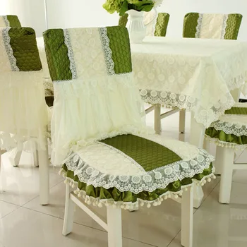 Aukščiausios rūšies medvilnės, žakardinės staltiesės quilting audiniu kėdės pagalvėlė apima kėdė padengti nėrinių audinys nustatyti, staltiesės