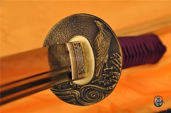 Autentiškas Japonų Samurajus Kardas Molio Grūdintas Dvigubo Groove šviesos Peilis Aštrus