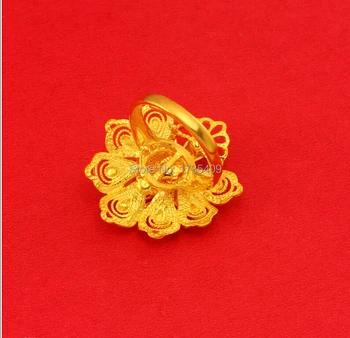 Autentiškas Kietas 999 24K Geltonojo Aukso Žiedas / Laimingas Phoenix Žiedai 12.2 g