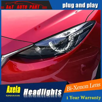 Auto Apšvietimo Stiliaus LED Galvos Lempa Mazda 3 Kirvis žibintai už Axela LED kampas akis drl H7 hid Bi-Xenon Objektyvas artimąsias
