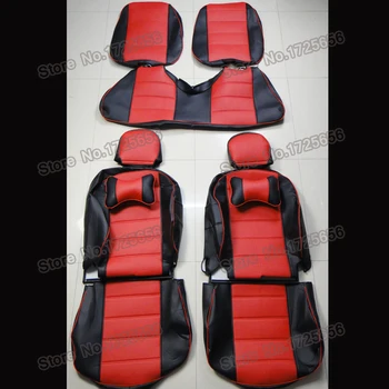 AutoDecorun Custom Automobilio Sėdynės Peugeot 206CC Automobilių Sėdynių užvalkalai, Interjero Aksesuarai, Oda Automobilių Sėdynės Pagalvėlės Palaiko 12pcs/rinkiniai