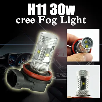 AutoEC 100x H11 30w super ryškus LED Didelės Galios Automobilių Rūko galvos, Dienos metu naudojamos Šviesos lempos lemputė Balta 12v #LI12