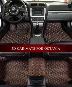 Automobilio grindų kilimėliai skoda octavia sedanas sedanas 2006-2017 pasirinktinis tilptų automobilį bet kokiomis oro kiliminė danga, grindų įdėklai kojų kilimėliai