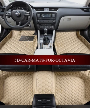 Automobilio grindų kilimėliai skoda octavia sedanas sedanas 2006-2017 pasirinktinis tilptų automobilį bet kokiomis oro kiliminė danga, grindų įdėklai kojų kilimėliai