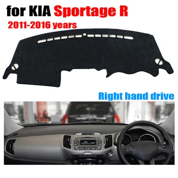 Automobilio prietaisų skydelio dangtelį kilimėlis KIA Sportage R 2011-2016 metų Dešinės rankos ratai dashmat trinkelėmis brūkšnys apima auto prietaisų priedai