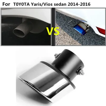 Automobilių padengti duslintuvo šildomi pabaigos vamzdis skirti nerūdijančio plieno išmetimo patarimas uodega 1pcs Toyota Vios/Yaris sedanas m. m. 2016 m.