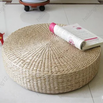 Automobilių pagalvėlė Vertus pynimo cattail pagalvėlės meditavimo pagalvėlė Rankų darbo šiaudų kilimėlis jogos Tatamio pagalvėlės žaisti
