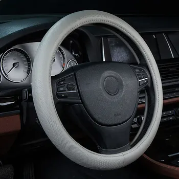 Automobilių vairai padengti natūralios odos aksesuarai Jeep Cherokee CJ Commanche Vadas Kompasas Grand Cherokee