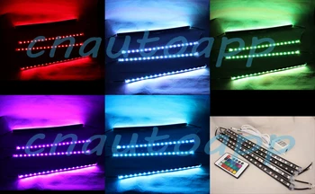 Automobilių Važiuoklės / LED Vidaus apšvietimo / Motociklo Apdailos Atmosfera Lempa Įvairių Spalvų RGB Nuotolinio Vandeniui Juostos - 4PCS(60MM)