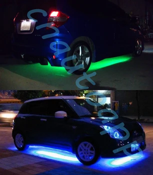 Automobilių Važiuoklės / LED Vidaus apšvietimo / Motociklo Apdailos Atmosfera Lempa Įvairių Spalvų RGB Nuotolinio Vandeniui Juostos - 4PCS(60MM)