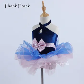 Ačiū Frank Aksomo Kaklo Baleto Tutu Suknelė Mergaitėms Suaugusiųjų Didelis Lankas Kostiumas C374