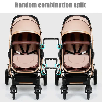 Babyfond Twin Kūdikio Vežimėlis Gali Padalinti Aukštos Gulėti Kraštovaizdžio Šviesos Šoko Įrodymas, Sulankstomas Kūdikis vežimas