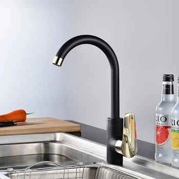 BAKALA 360 sukasi virtuvės maišytuvas juoda vienu rankena virtuvės kriauklė maišytuvas virtuvės krano vandens čiaupas karšto ir šalto virtuvės BR-119