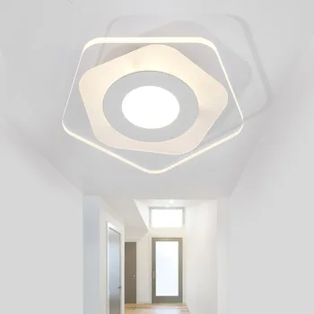 Balkono eilėje koridoriaus įėjimo fojė, namų apšvietimas, modernios minimalistinės vonios kambarys eilėje lempa-ultra plonas lubų lempos
