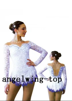 Balta ledo čiuožimo nešioti mergaitės kristalai pav dėvėti moterims konkurencijos čiuožimo dėvėti pasirinktinis dydis nemokamas pristatymas