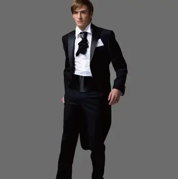 Baltas juodas etapas drabužių vyrams kostiumu rinkinys su pants mens vestuvių kostiumai kostiumų jaunikis smokingas oficialų suknelė, kostiumas + ziajać + kaklaraištis