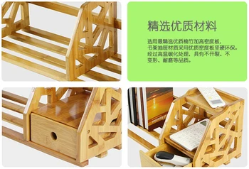 Bambuko Bagažo lentynos darbalaukio lentynoje stalas biuro spinta lentynos, knygų spinta paprastų nedidelių medienos spinta