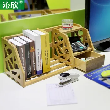 Bambuko Bagažo lentynos darbalaukio lentynoje stalas biuro spinta lentynos, knygų spinta paprastų nedidelių medienos spinta